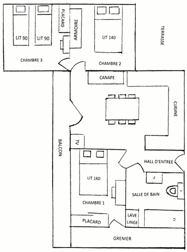 Plan de l'appartement Ferme du Linga